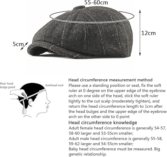 Newsboy Cap Justerbar Herringbone Baker Boy Flat Kepsar Skyddsmössa Tyg Cap för män
