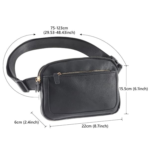 Dam PU Läder Bältesväska Crossbody Midjeväska Rese Axelväskor Kaffe Coffee-yux Coffee