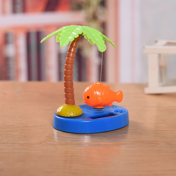 Svingande fisk solbil prydnadsföremål tecknad figur prydnader anpassad gåva orange