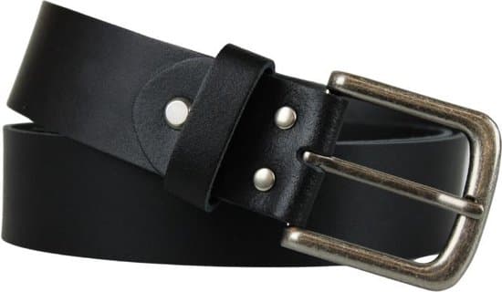 Ægte læderbælte til mænd og kvinder, ekstra langt plus size 150 cm, 4 cm bredt, sort afslappet jeansbælte med justerbart spænde