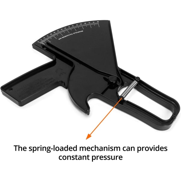 Galaxy Skinfold Caliper for måling av kroppsfett, 0-80 MM Fettmåling Test Caliper Vekttap Mål Tester