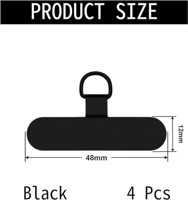 4 stk. - Telefon patch ledningsclips patches stand rem Metal monteringsflapper til ledninger rustfrit stål 48*28 mm sort_yu
