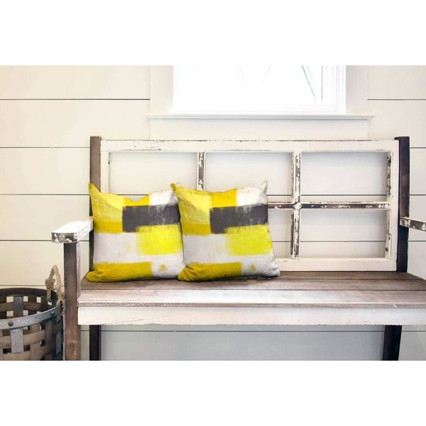Moderna Kontorsväggdekor Kuddfodral för Sovrumssoffa Vardagsrum 45X45cm 2-pack (Gul+Svart)
