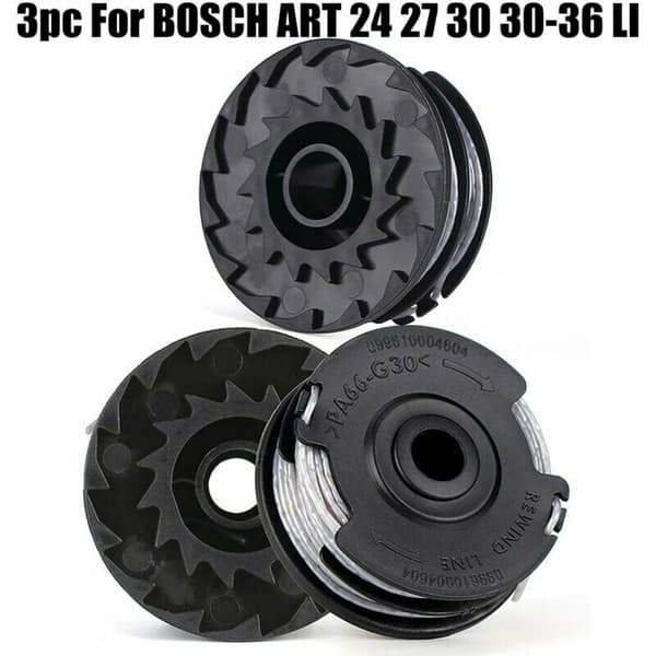 Sett med 3 spoler for Bosch børstekutter Art 24 27 30 30-36 Li 18 M 1.65 mm..DEBUNS