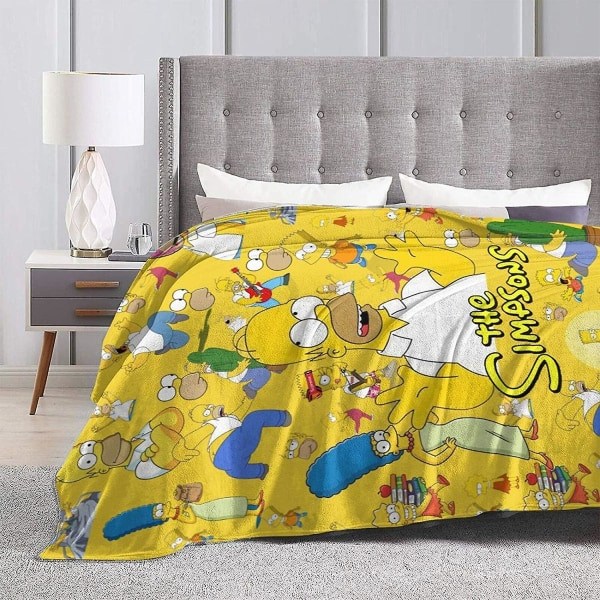 Simpsons Super Soft Microfleece-filt används för heminredning, flanellfiltar, bäddsoffar, luftkonditioneringsfiltar - f364 50x40in 125x100cm