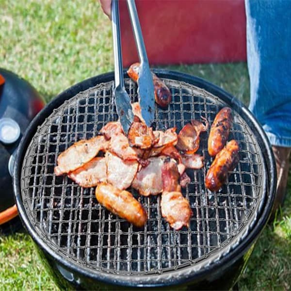 Rund Grillrist 304 Rustfrit Stål BBQ Mesh-rist til Camping Udendørs Grillning Bagning og Dampning 40 cm