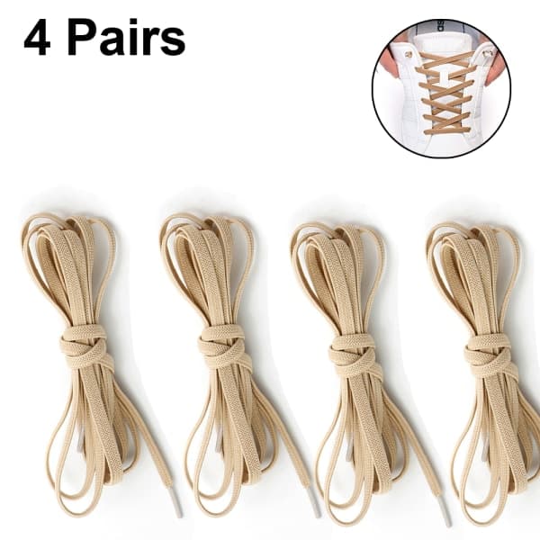 Elastiske snørebånd uden binding - Elastiske, med metallås (Khaki)