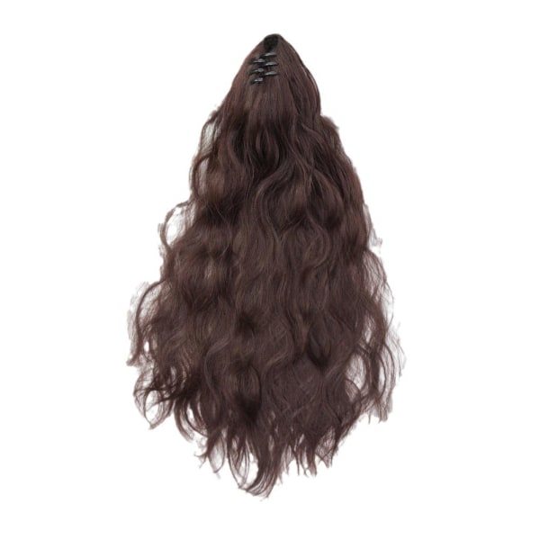 TG Lang Tjukk Krøllete Wrap Around Clip In Hestehale Hårforlengelse Pon Lys Brun one-size