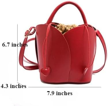 Söt bucket bag, mini bucket bag med dragsko