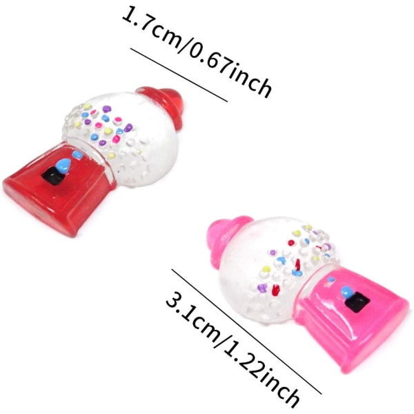 10 ST Bubble Gum Machine Flatback Resin Pärlor for DIY