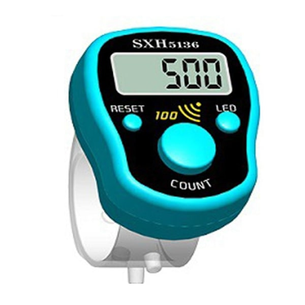 Mini fingerteller LCD himmelblå sky blue
