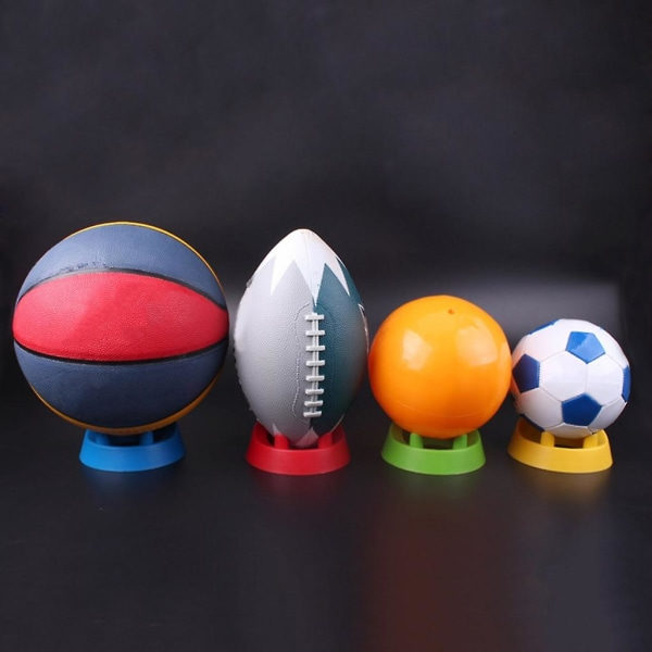 Basket Fotballstativ Display Stativ Fire Hjørner Fotballer Display Holder Gul
