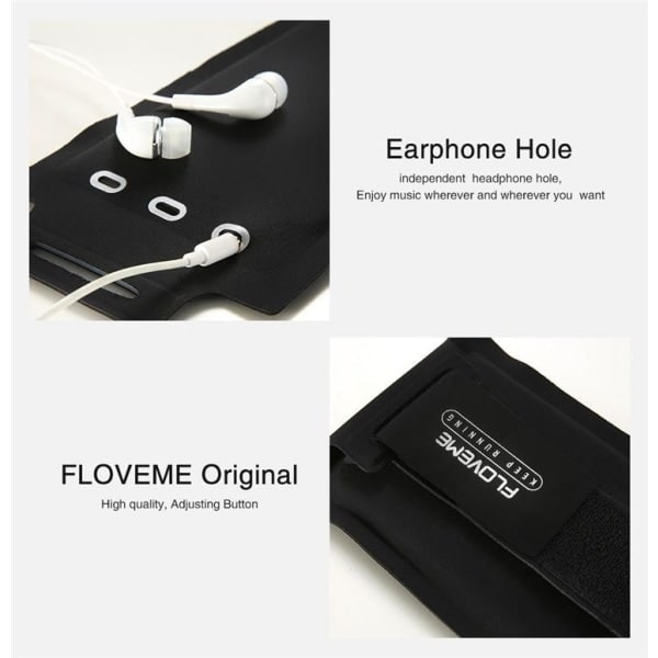 TG Floveme 5,5'' Sports Armbånd - Sort Sort