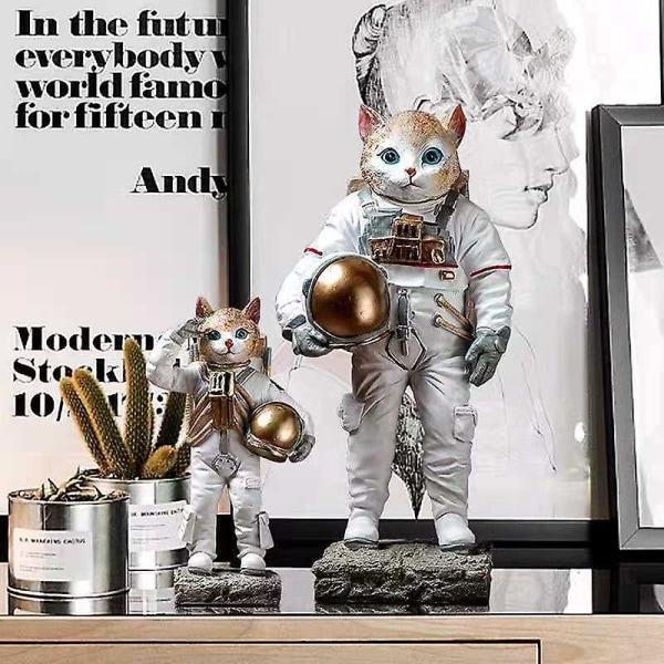 Astronautkatt Skulptur Simulering Av Romvesen Dyr Hvit