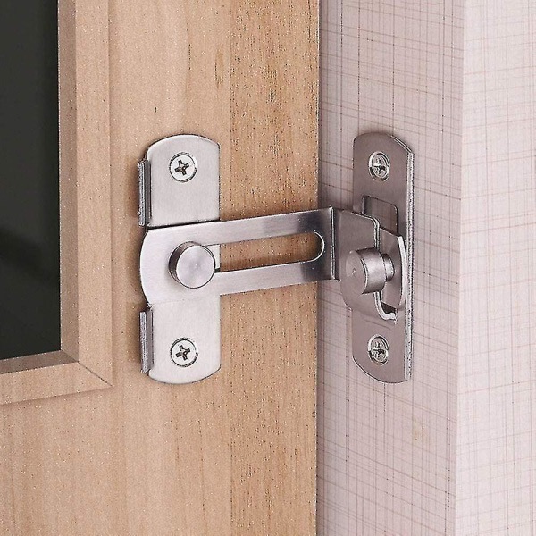 Lukot ja pultit 90 asteen kulmassa ruostumaton teräs Suora avoin portti Lukko Pieni teräsuojus oven lukko porteille ja kaapeille, wc:t S