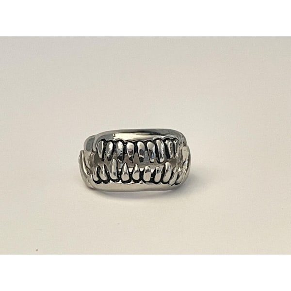 Cool Silver Ring - Mun med tänder / Djävulens tänder - Storlek 20.5 Silver Silver