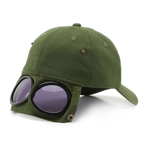 Pilot Hat Briller Baseball Cap SORT Svart