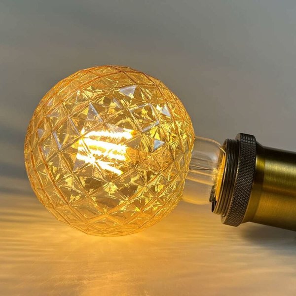 Vintage retro glödtråd LED-lampor 4W 220/240V E27 dekorativ glödlampa G95 kristall