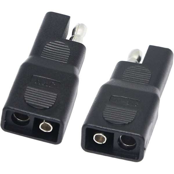 SAE Adapter för Omvänd Polaritet, SAE Hane till SAE Hona Snabbkopplings Solar Förlängningskontakt för Fordon, Solpanelbatteri (2-pack)