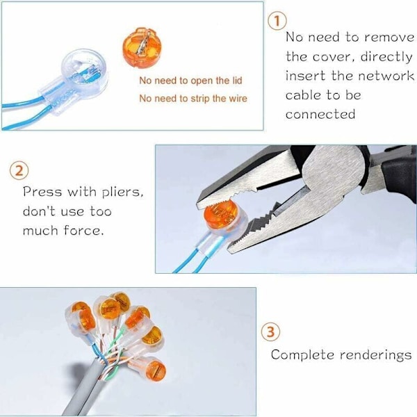 Vandtætte Konnektorer, Resin Fyldte Kabel Forbindelsesclips til Have og Udendørs Robotplæneklippere 300 stk, af DEBUNS