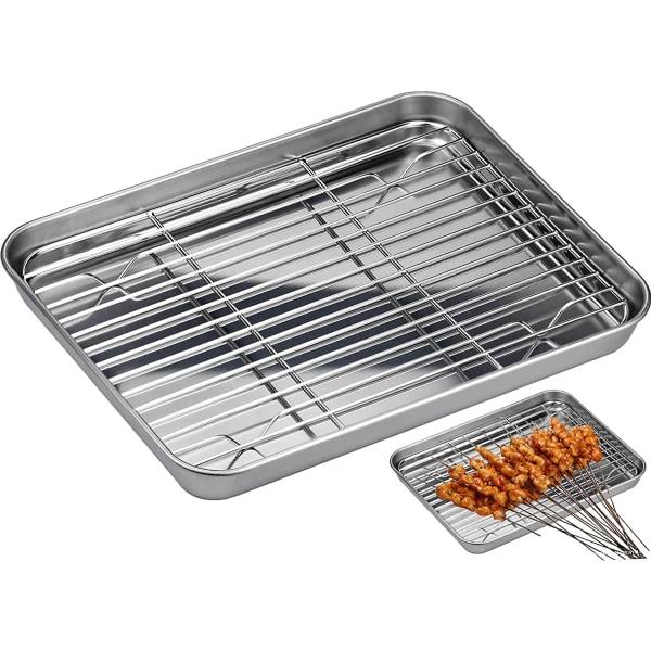 Wandefol bakeplate + kjøleplate, 26,5 x 20 x 2,5 cm Universal stekeplate i rustfritt stål Rektangulær bakeplate