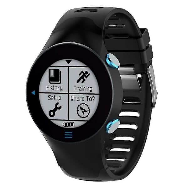 Silikone armbåndsrem til Garmin Forerunner 610 Sort Black Black