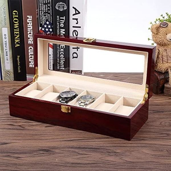 TG klockbox smyckesförvaringsbox displaybox trälåda med lås