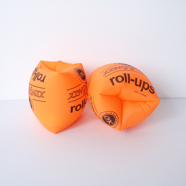 Armringar för vuxna och barn, uppblåsbara PVC-vattenärmar, simringar för poolen, simtillbehör Orange pair