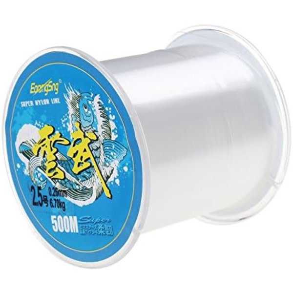 500 meter nylon fiskesnøre, Sicai monofilament klar nylon fiskesnøre ca 0,26 mm i diameter Nylon tråd fiskesnøre klar