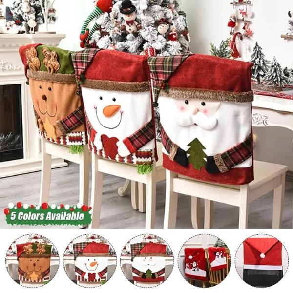 Juldekoration Julstolsöverdrag Tomten Snögubbe Stolsärm