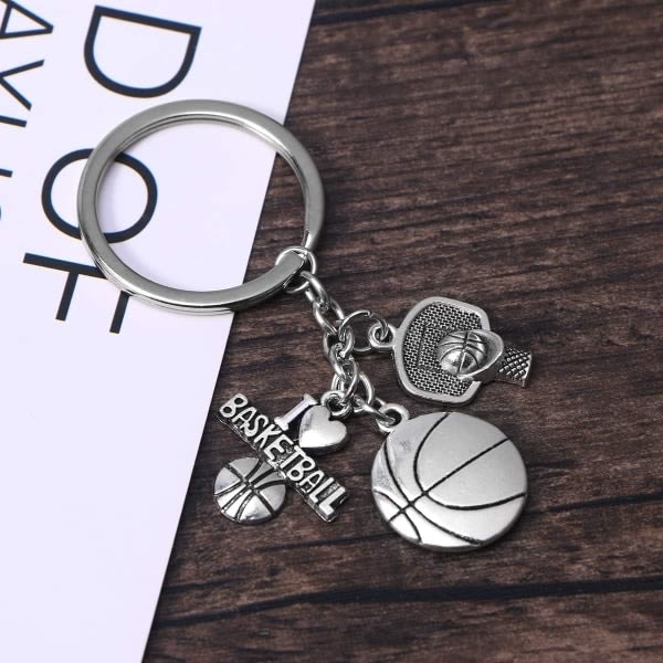 Basket-boll sport pendentif och metall porte-clés dekoration orneme