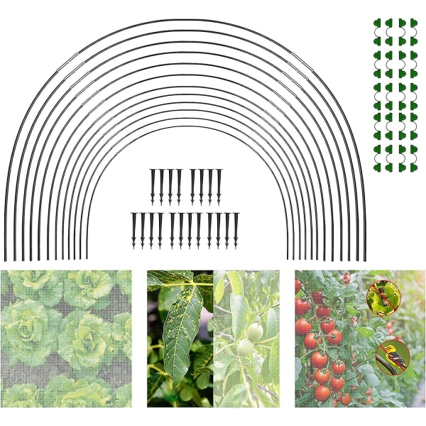 Hagebuer for nett, Hagebuer Drivhusram, Drivhusram Hagebuer, DIY Drivhusbue sett, Polytunnel støtte ram for hage 30pcs (10pcs)