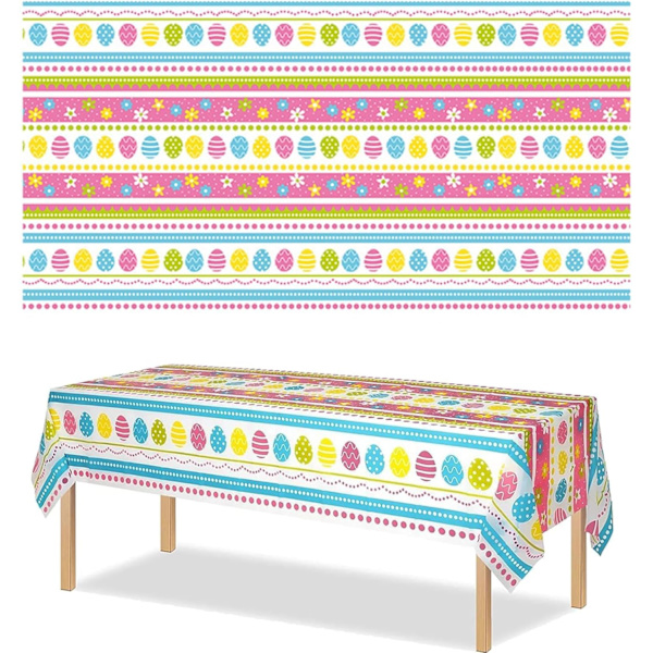 Easter Tablecloth, 1 pc Easter Tablecloths, Waterproof Reusable Easter Decoration (137 * 274 cm)_yux