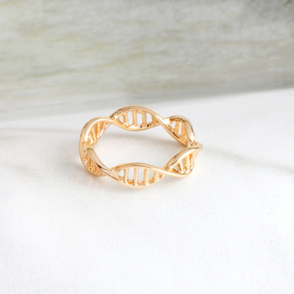 Ring DNA Molekyl Helix Kemi Medicin Guld Gold Guld