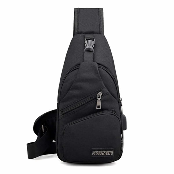 Axelväska Cross Body-taske til mænd Powerbank Outlet - Sort sort sort