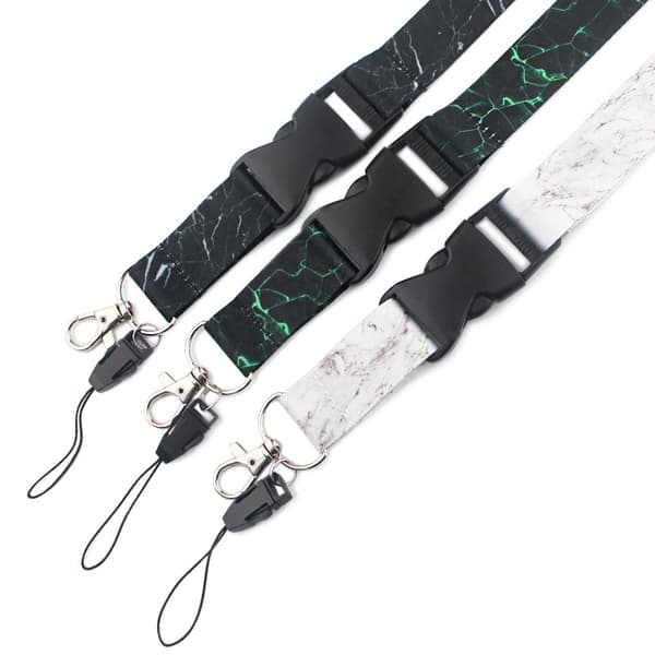 Stylish and practical lanyard - marble design white_yux