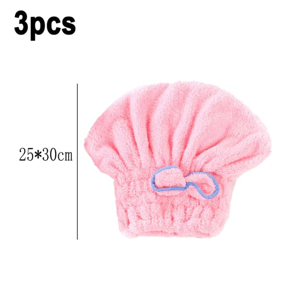 TG Hårtorkande Handduk 3-pack, Snabbtorkande Mikrofiberhårhandduk, Rosa