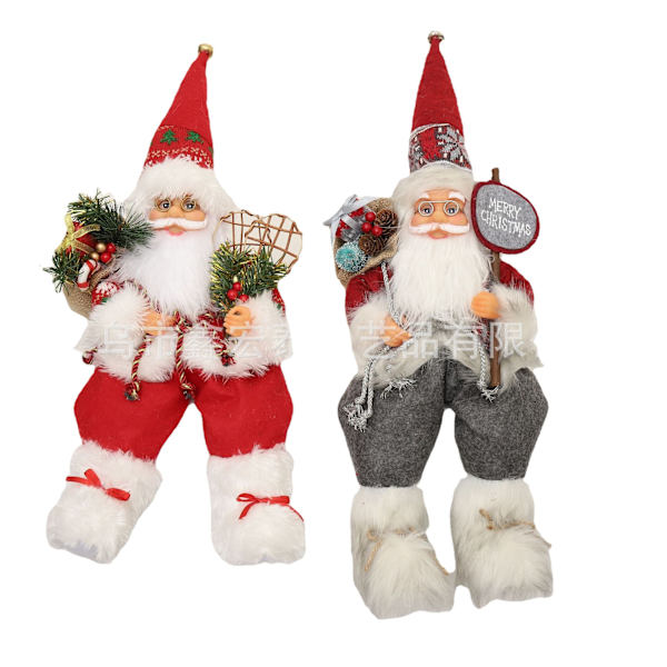 Ny stil sittende julenissen plysjdukkepynt juledukke julegave julepynt A