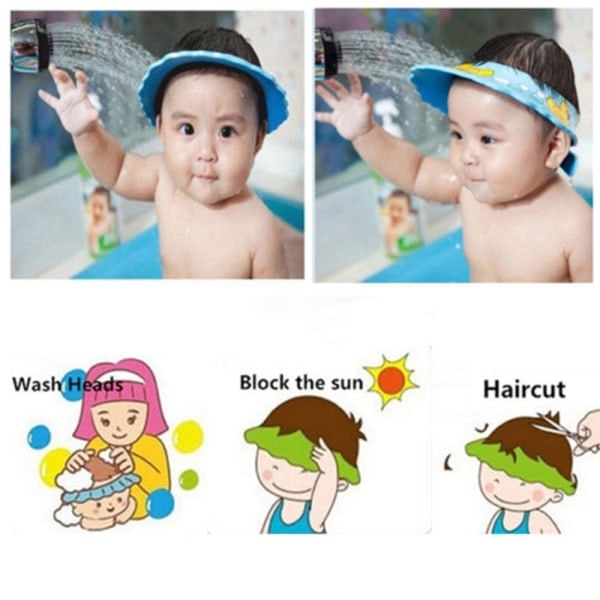 TG Justerbar baby schamposkydd lue Cap Cap Ørebeskyttelse Hette Cap (gul)