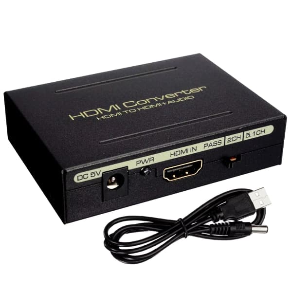 TG Lyddeler, HDMI til HDMI + SPDIF + RCA - USB Sort