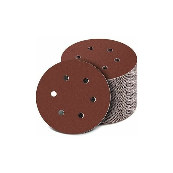 100 stk. slibeskiver 40-800 kornstørrelse 150 mm slibeskive ideel til slibning af rustfjernelse (6 poleringshuller), af DEBUNS