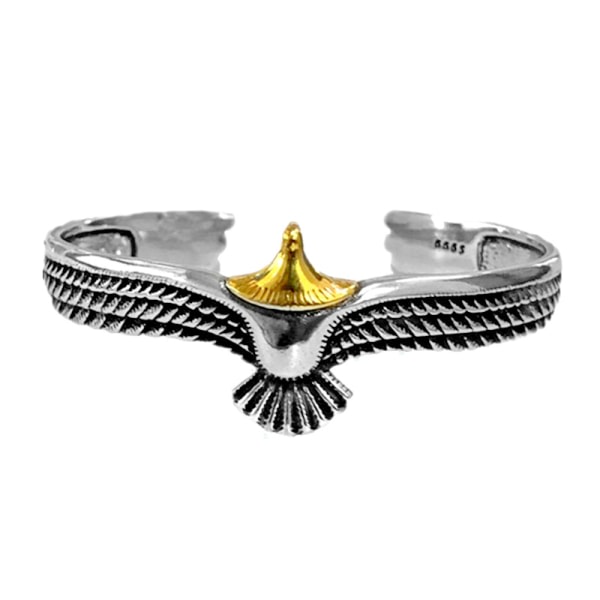 Muay Silver vintage Eagle armbånd for menn og kvinner dominer kreative fjäder öppnings armbånd ornament gull