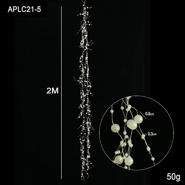 Fiskesnöre fastsatt pärlkedja som förbinder pärlor jul iskristall hänge pärlor rottinggirlang julgransdekorationer 2M transparent snowflake string