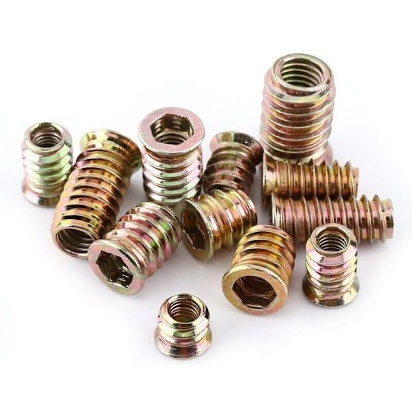 Pakke med 20 stk. M10 sinklegering gjengede sekskantmuttere, sinklegering innsettingsmuttere sortiment (M10x25mm), fra DEBUNS