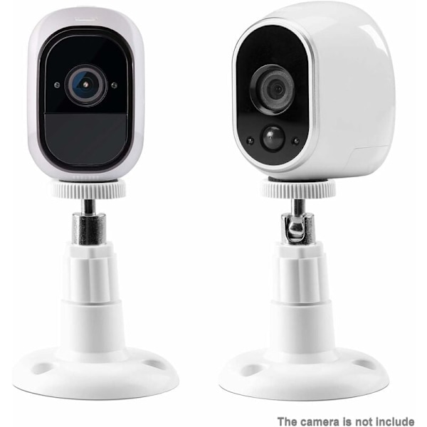 (2-pakning) Veggfeste for innendørs/utendørs sikkerhetskamera, justerbart takfeste for Arlo, Arlo Pro og andre kompatible modeller (hvit)
