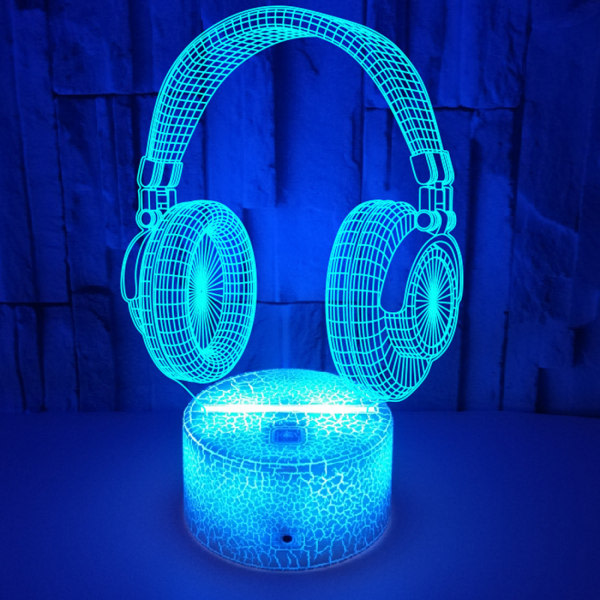 H?rlurar 3D Natlampe 16 Farver, 7 Farver med