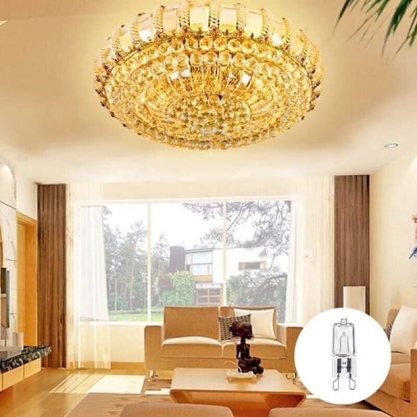 G9 halogenlampe, 60 W, varm hvid 2800 K, 680 lm, 230 V, dæmpbar, halogen kapsel glødelampe, 10 stk.