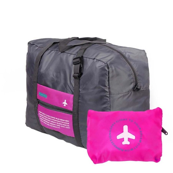 Galaxy Foldbar Duffel Taske med Opbevaringslomme - Rose Red