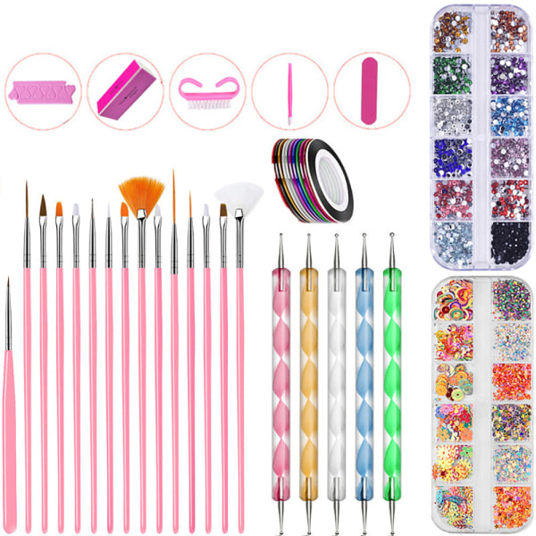 Nagelkonstset, Nagelkonstset, med 15 borstar, 5 prickpennor, 1