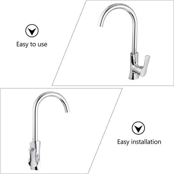 Set Rostfritt Stål Vattenkran Varmt Kallt Vatten Dispenser Modern Kökskran Kök Kran Kran för Kök Badkar Badkar (Silver)